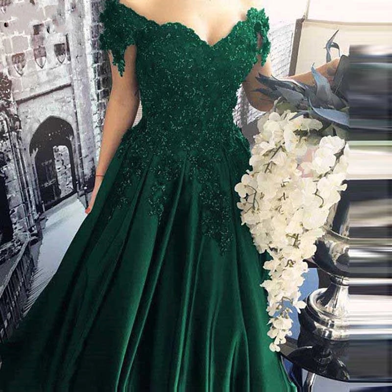 Elegant Emerald Green Velvet Sequin Beaded Long Evening Dress Party We –  Sultan Dress